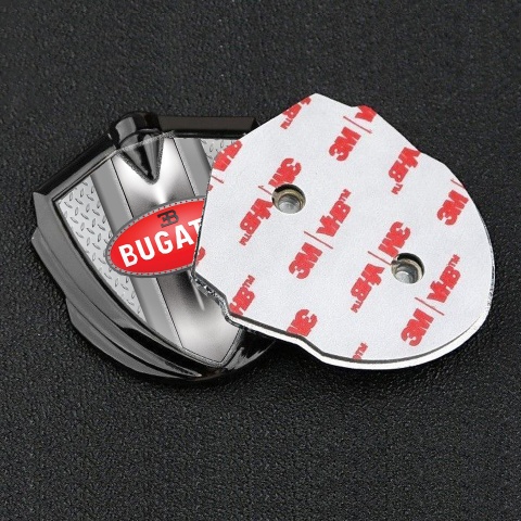 Bugatti Metal Emblem Self Adhesive Graphite Treadplate Classic Logo Design