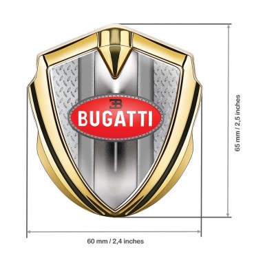 Bugatti Metal Emblem Self Adhesive Gold Treadplate Classic Logo Design