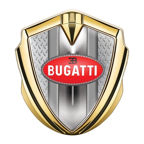 Bugatti Metal Emblem Self Adhesive Gold Treadplate Classic Logo Design