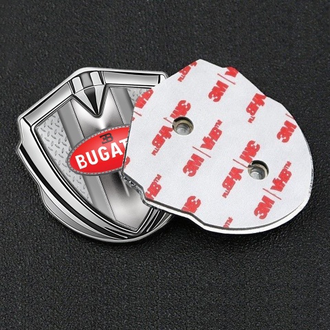 Bugatti Metal Emblem Self Adhesive Silver Treadplate Classic Logo Design