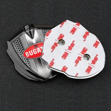 Bugatti Fender Emblem Badge Graphite Honeycomb Classic Logo Edition