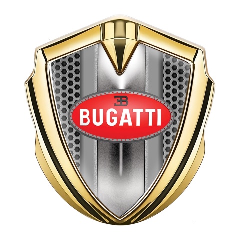 Bugatti Fender Emblem Badge Gold Honeycomb Classic Logo Edition