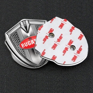 Bugatti Fender Emblem Badge Silver Honeycomb Classic Logo Edition