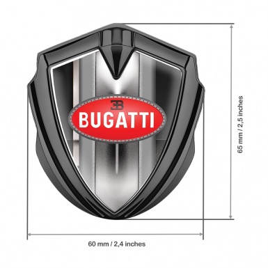 Bugatti Emblem Trunk Badge Graphite White Stripe Classic Logo Design
