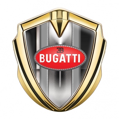 Bugatti Emblem Trunk Badge Gold White Stripe Classic Logo Design