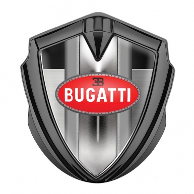 Bugatti Emblem Self Adhesive Graphite Polished Panel Classic Red Logo