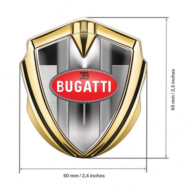 Bugatti Emblem Self Adhesive Gold Polished Panel Classic Red Logo