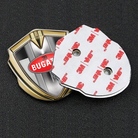 Bugatti Emblem Self Adhesive Gold Polished Panel Classic Red Logo