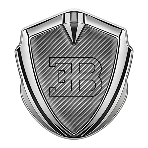 Bugatti Bodyside Domed Emblem Silver Light Carbon Outline Logo Edition