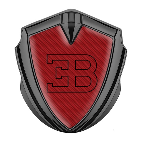 Bugatti Emblem Car Badge Graphite Red Carbon Outline Logo Design