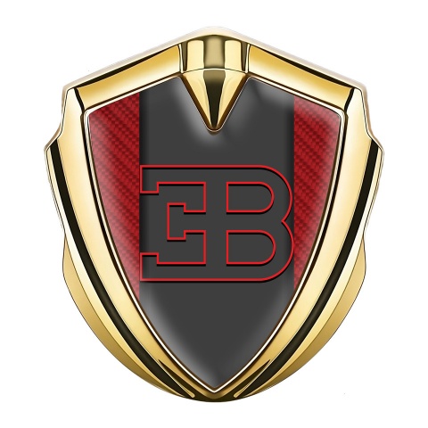 Bugatti Emblem Ornament Badge Gold Red Carbon Outline Logo Edition
