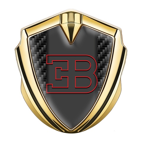 Bugatti Bodyside Domed Emblem Gold Black Carbon Red Logo Edition