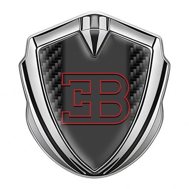Bugatti Bodyside Domed Emblem Silver Black Carbon Red Logo Edition