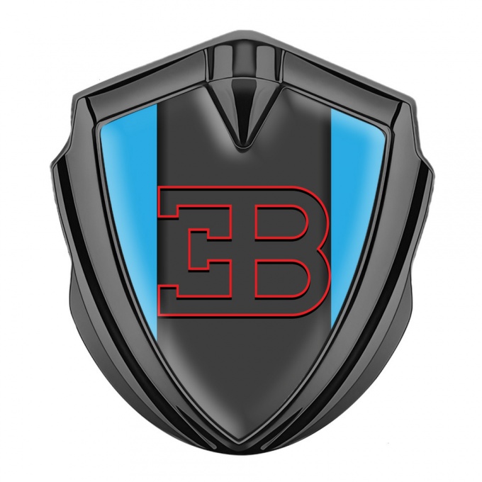 Bugatti Emblem Metal Badge Graphite Glacial Blue Red Logo Edition