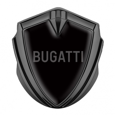 Bugatti 3d Emblem Badge Graphite Black Background Grey Logo Design
