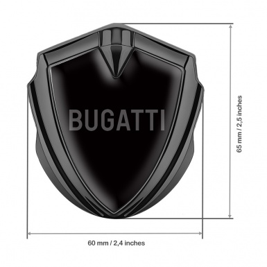 Bugatti 3d Emblem Badge Graphite Black Background Grey Logo Design