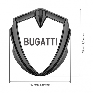 Bugatti Silicon Emblem Badge Graphite White Background Grey Logo Design
