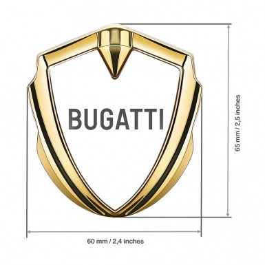 Bugatti Silicon Emblem Badge Gold White Background Grey Logo Design