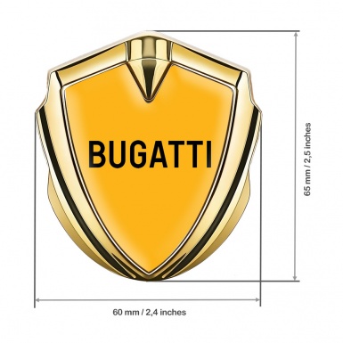 Bugatti Emblem Silicon Badge Gold Yellow Background Grey Logo Design