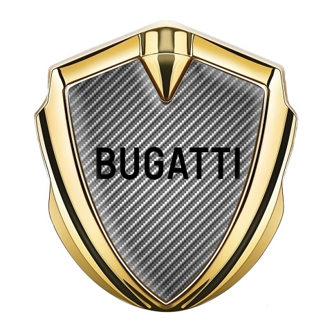 Bugatti Metal Domed Emblem Gold Light Carbon Grey Logo Design