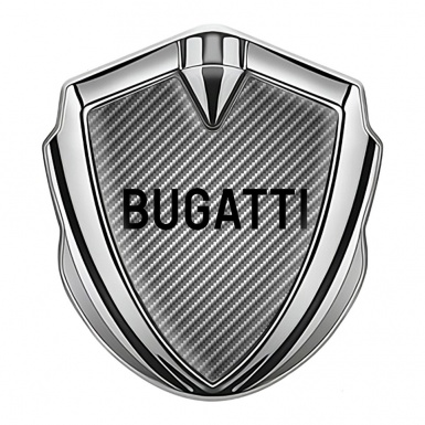 Bugatti Metal Domed Emblem Silver Light Carbon Grey Logo Design