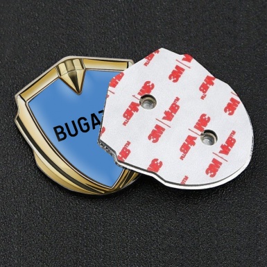 Bugatti Badge Self Adhesive Gold Dark Blue Black Logo Design