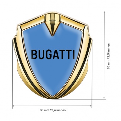 Bugatti Badge Self Adhesive Gold Dark Blue Black Logo Design