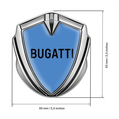 Bugatti Badge Self Adhesive Silver Dark Blue Black Logo Design