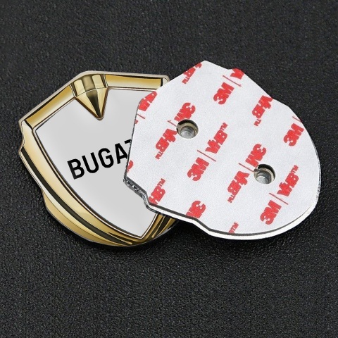 Bugatti Emblem Badge Self Adhesive Gold Moon Grey Black Logo Design