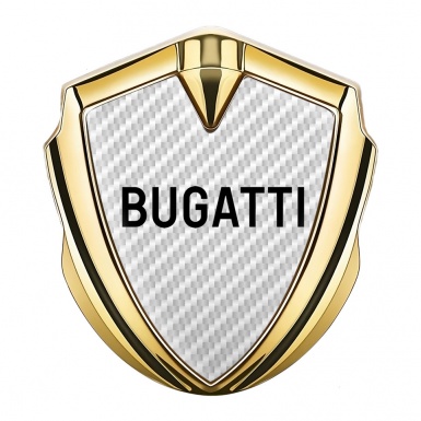 Bugatti Emblem Fender Badge Gold White Carbon Black Logo Design