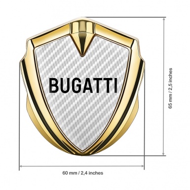 Bugatti Emblem Fender Badge Gold White Carbon Black Logo Design