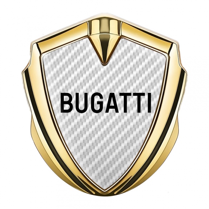 Bugatti Emblem Fender Badge Gold White Carbon Black Logo Design