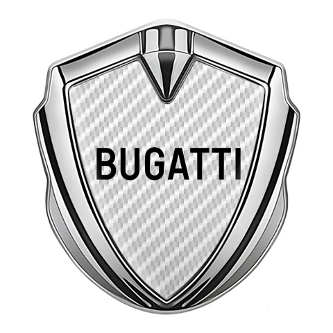 Bugatti Emblem Fender Badge Silver White Carbon Black Logo Design