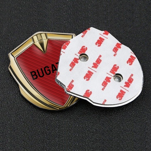 Bugatti Emblem Fender Badge Gold Red Carbon Black Logo Design