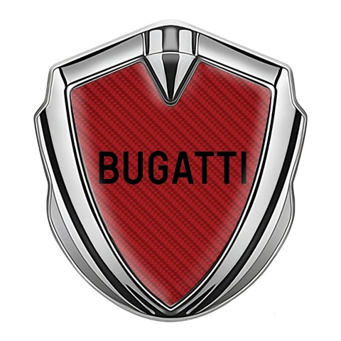 Bugatti Emblem Fender Badge Silver Red Carbon Black Logo Design
