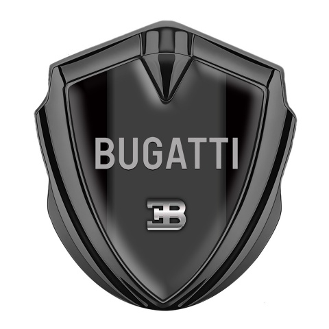 Bugatti Fender Emblem Badge Graphite Black Frame Grey Logo Design