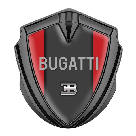 Bugatti Emblem Self Adhesive Graphite Red Frame Grey Logo Design