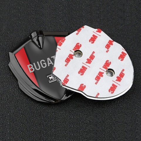 Bugatti Emblem Self Adhesive Graphite Red Frame Grey Logo Design