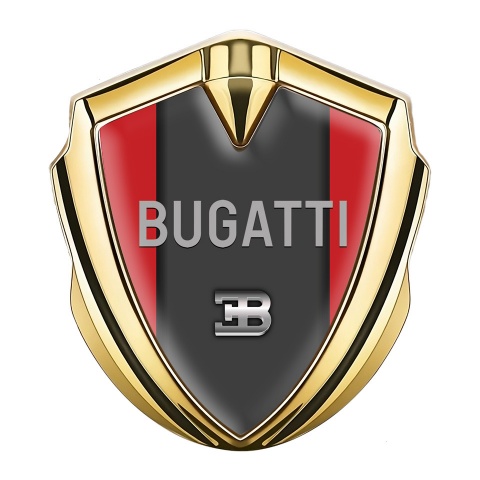 Bugatti Emblem Self Adhesive Gold Red Frame Grey Logo Design