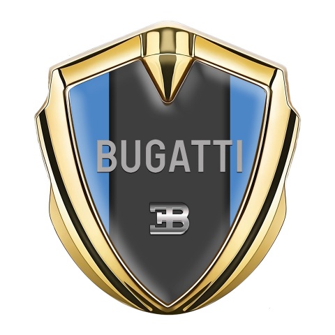 Bugatti Emblem Ornament Badge Gold Glacial Blue Grey Logo Design