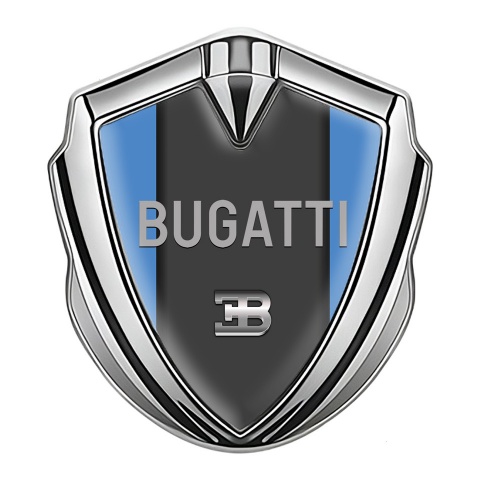 Bugatti Emblem Ornament Badge Silver Glacial Blue Grey Logo Design