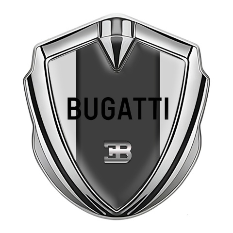 Bugatti Bodyside Domed Emblem Silver Moon Grey Light Logo Design