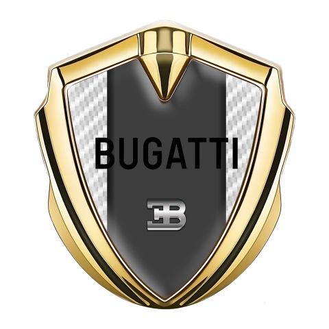 Bugatti Emblem Metal Badge Gold White Carbon Grey Logo Edition