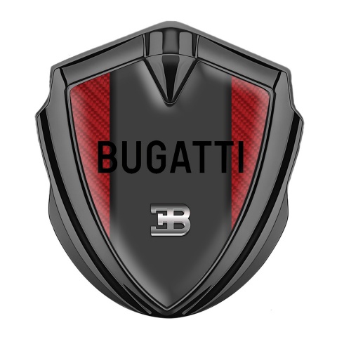 Bugatti 3d Emblem Badge Graphite Red Carbon Grey Logo Edition