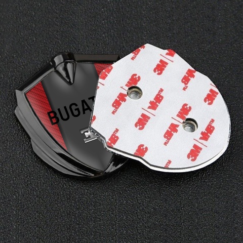 Bugatti 3d Emblem Badge Graphite Red Carbon Grey Logo Edition