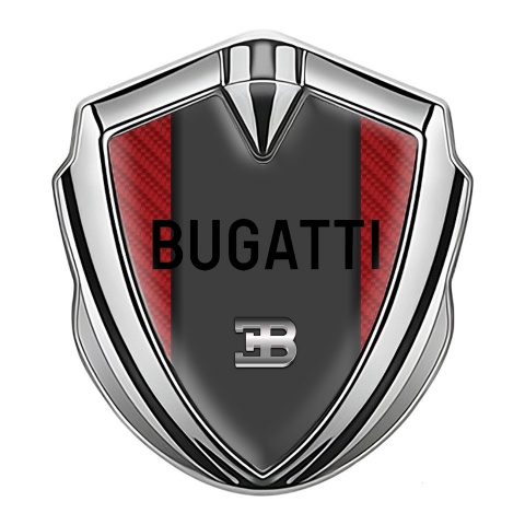 Bugatti 3d Emblem Badge Silver Red Carbon Grey Logo Edition