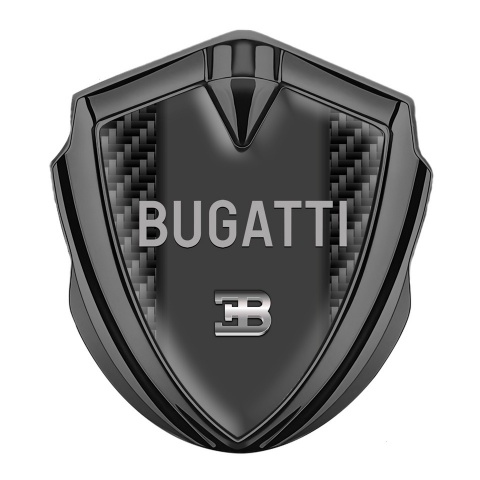 Bugatti Emblem Badge Self Adhesive Graphite Black Carbon Grey Logo