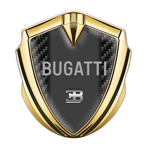 Bugatti Emblem Badge Self Adhesive Gold Black Carbon Grey Logo