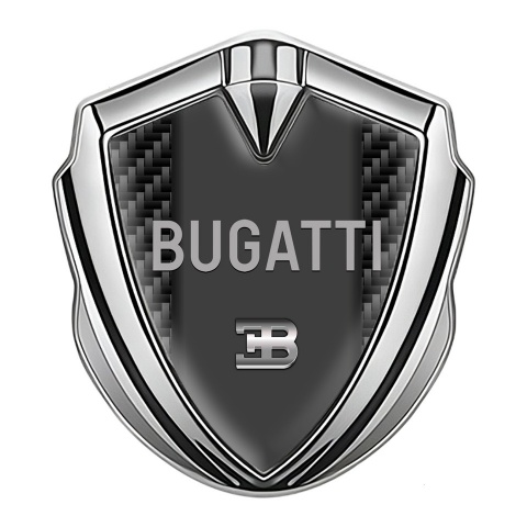 Bugatti Emblem Badge Self Adhesive Silver Black Carbon Grey Logo