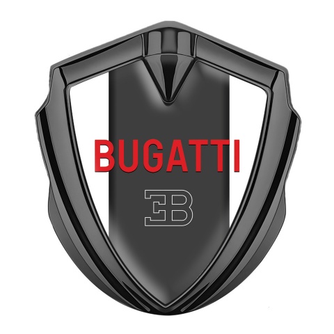 Bugatti Emblem Car Badge Graphite White Frame Crimson Logo Edition